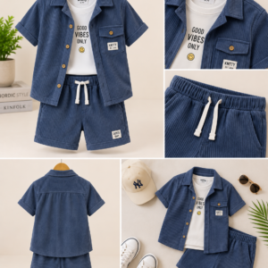 Premium cotton fabric co ord set for boys